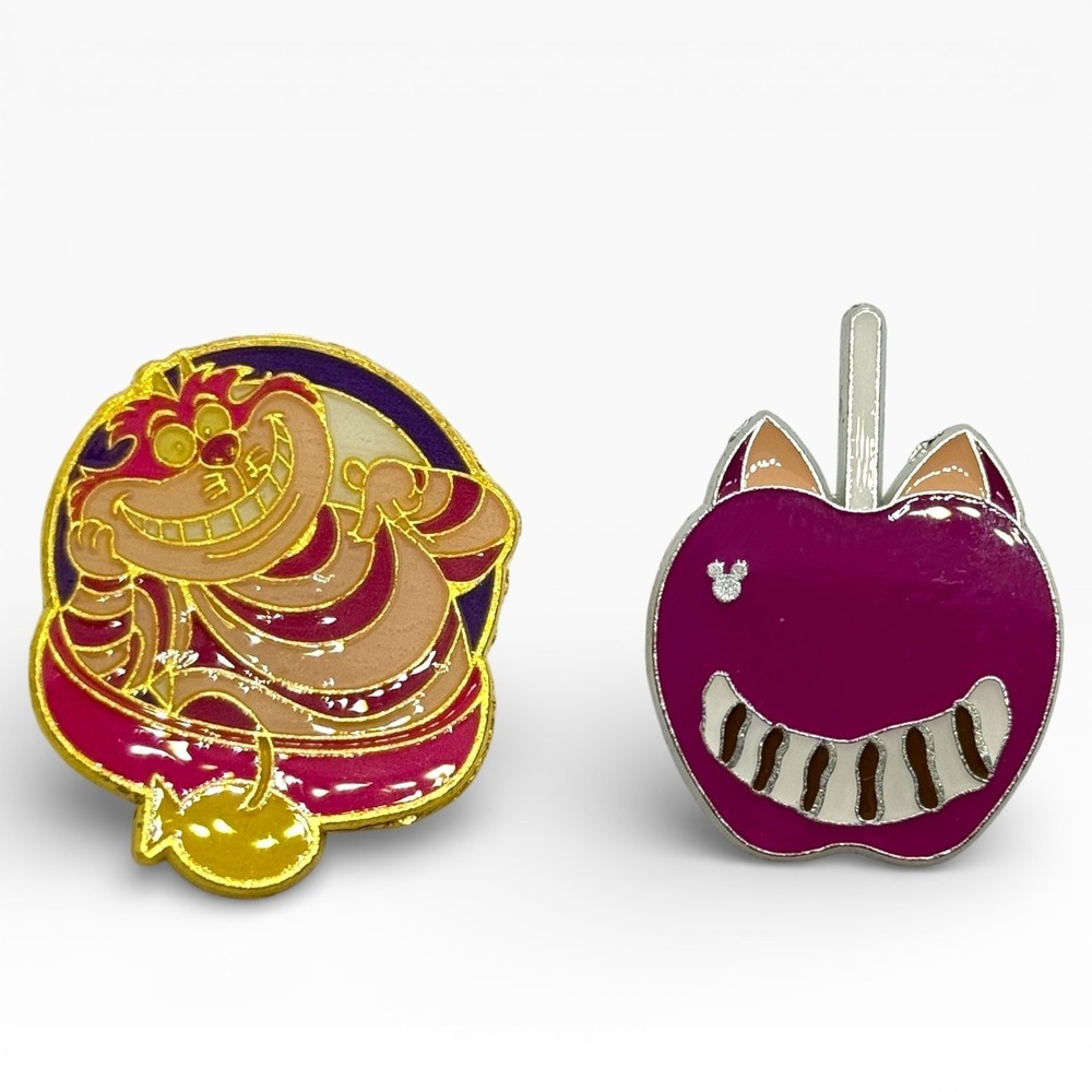 Disney Alice‎ in Wonderland Pin Lot Cheshire Cat Apple Hidden Mickey